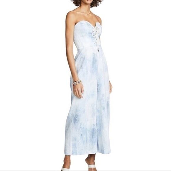 Petersyn Bruna Grotto strapless wideleg jumpsuit Size XS,NWT - Picture 2 of 16